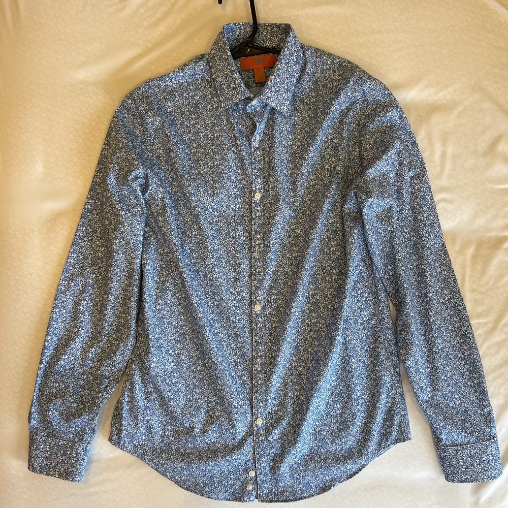 Light Blue Floral Egara Button Down